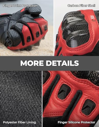 Sheepskin Leather Motorcycle Gloves for Men