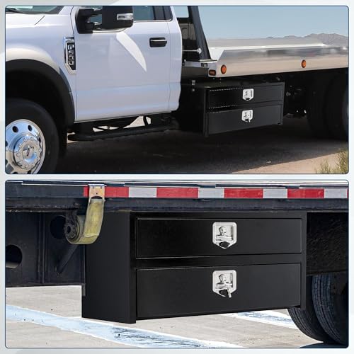 36'' Black Steel Truck Tool Box with Drawer