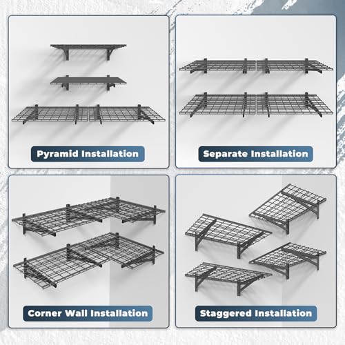 4 Pack Wall Mounted Garage Shelving