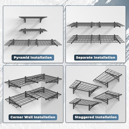 4 Pack Wall Mounted Garage Shelving