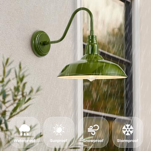 14in Outdoor Gooseneck Lights for Farmhouse