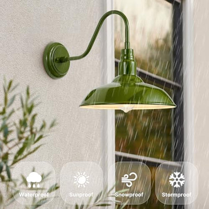 14in Outdoor Gooseneck Lights for Farmhouse