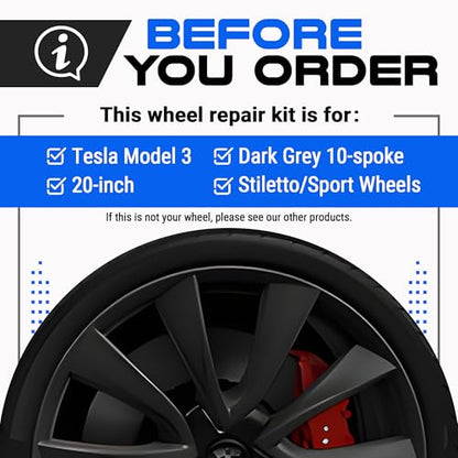 Premium Tesla Wheel Curb Rash Repair Kit for Model 3 20