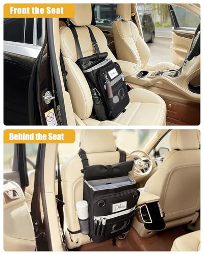 Car Front Seat Organizer with Accordion File Pocket