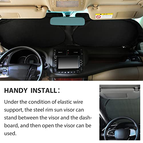 Windshield Sun Shade with Storage Pouch for SUVs
