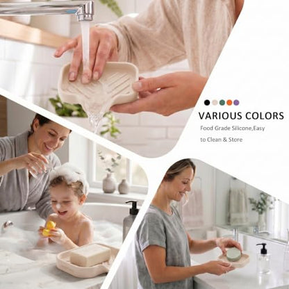 Silicone Soap Dish with Drain Spout