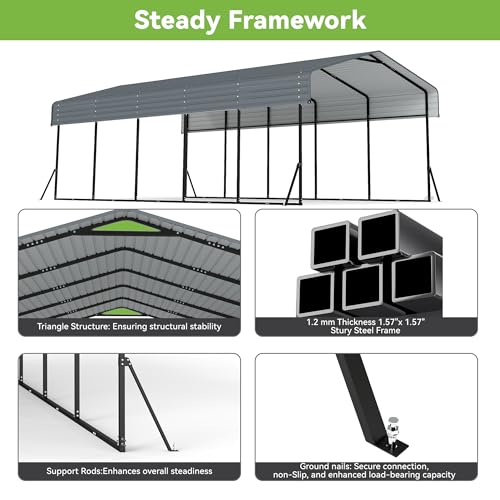 13x26 FT Heavy Duty Metal Carport