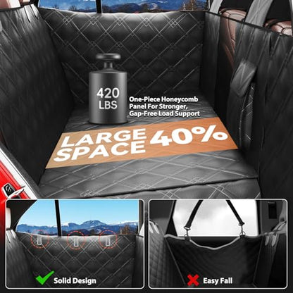 Dog Car Seat Cover for Back Seat with Door Protection
