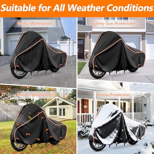 Motorcycle Cover for Harley Touring Models Road King 420D & Cotton Lining