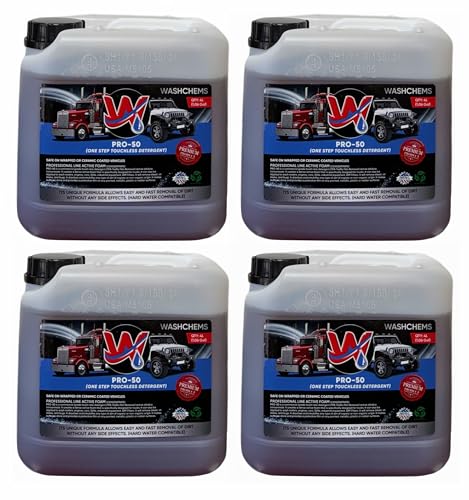 ash Chems Pro 50 Touchless One Step Car Wash Detergent Soap Concentrate No Brushing (128 Fl Oz)
