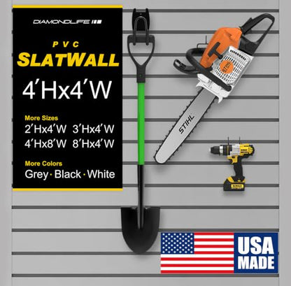 Heavy Duty 4'H X 4'W PVC Garage SlatWall Storage System