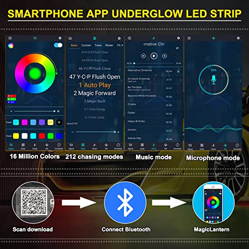 Car Underglow Light Strip Dream Chasing Color (16 Ounce)