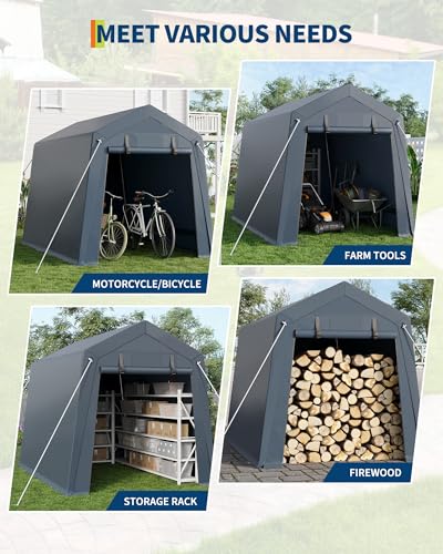 6x6 Ft Carport Heavy Duty Tent with Roll