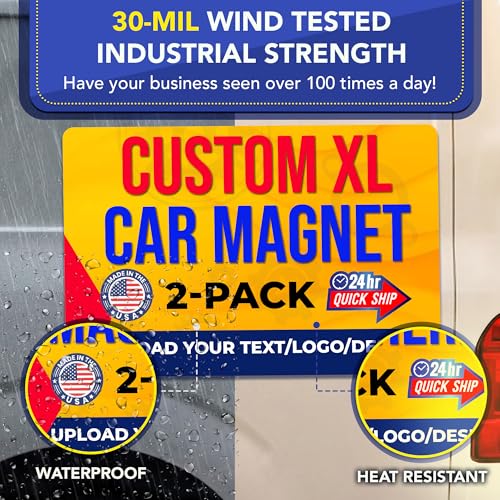 Custom Car Magnet 24x36 Inch 30 Mil 2 Pack (2 Count)