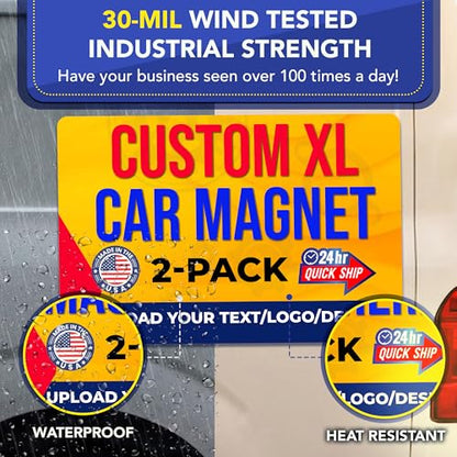Custom Car Magnet 24x36 Inch 30 Mil 2 Pack (2 Count)