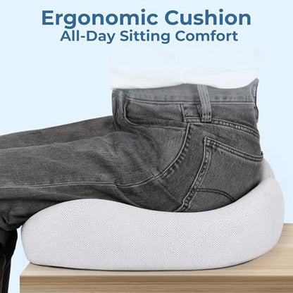 Seat Cushion Memory Foam Chair Cushion for Tailbone Pain Relief