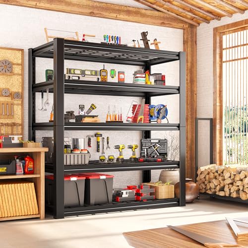 2 Pack Garage Shelving 3200 LBS Load Space Saving Storage Shelves (2 Count)
