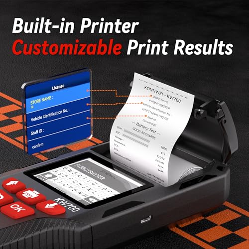 KW700 Car Battery Tester with Printer 12V