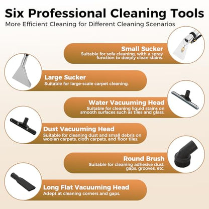40L Commercial Carpet Cleaning Machine 3 in 1 Upholstery Cleaner Machine 1000W Professional Extractor Vacuum Washing Machine for Cleaning Carpets