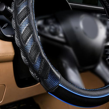 car Steering Wheel Cover Faux Leather Massage Universal fit 3D Honeycomb Hole Anti