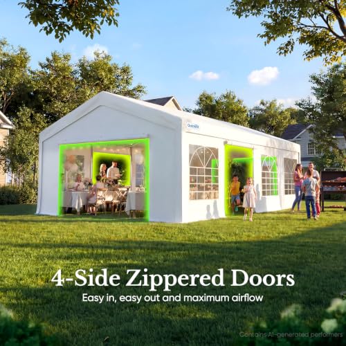 13x26 Heavy Duty Party Tent Outdoor Canopy with Church Windows