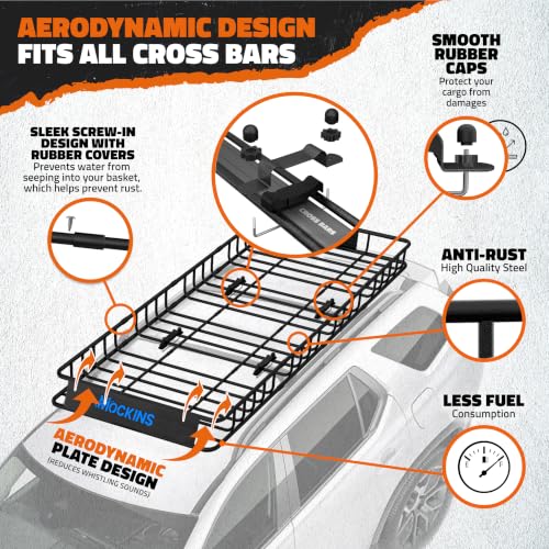 84"x39"x6" XL Extendable Waterproof Car Roof Rack Cargo Carrier