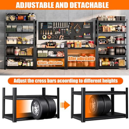 Garage Shelving 2000 LBS Adjustable Metal Storage Shelves