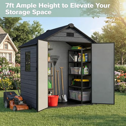 Outdoor Storage Shed 6x4.4 FT with Floor