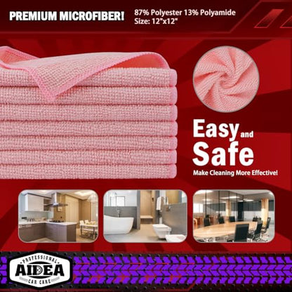 Microfiber Cleaning Cloth Pink 10PK (10 Count)