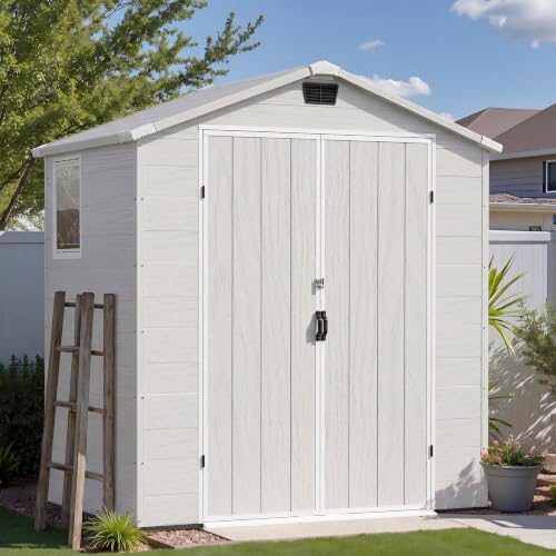 6X4 FT Plastic Outdoor Storage Shed with Floor