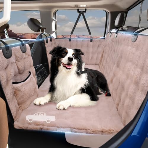 XL Hard Bottom Plush Furry Fuzzy Dog Seat Cover for Crew Cab Truck