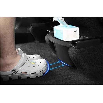 Rear Center Console Organizer Compatble for Tesla Model Y Juniper 2025 2026 Trash Can with Anti-Slip Lid Cover Backseat Storage Box