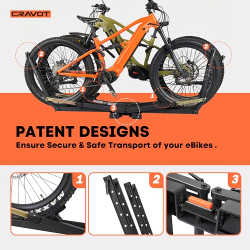 Ebike Racks for 2 Bikes Tow Hitch