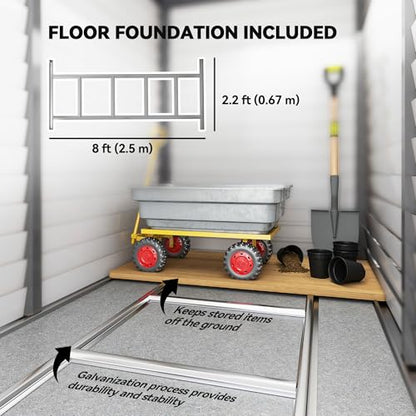 4.6' x 9' Steel Outdoor Storage Shed Waterproof Lean