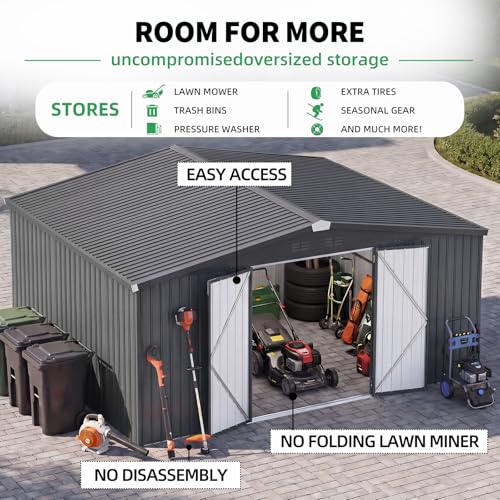 12' x 14' Waterproof Metal Outdoor Storage Shed