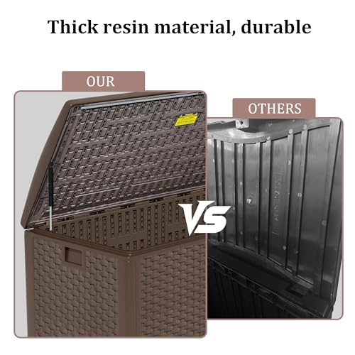 180 Pro Gallon Waterproof Outdoor Storage Bin Resin Deck Box for Patio