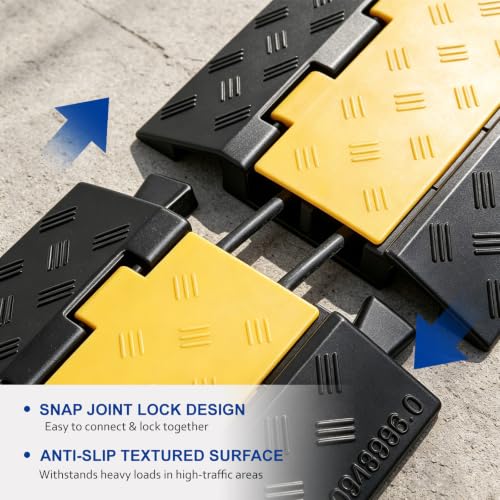 1 Pack 2 Channel Folding Cable Protector Ramp for Driveway