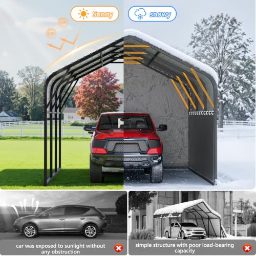 10x16 Metal Carport with Removable Sidewalls