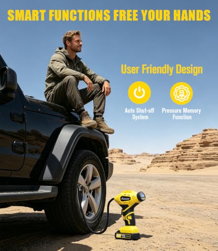 20V Rechargeable Cordless Tire Inflator Portable Air Compressor