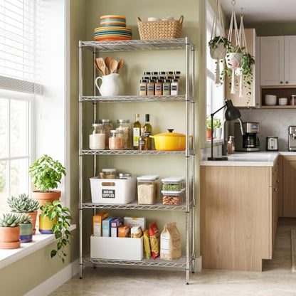 5 Tier Wire Shelf with Wheels