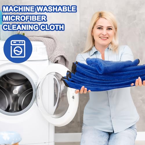 50 Pcs 16"x16" Blue Microfiber Towels for Cars Drying Polishing (50 Count)
