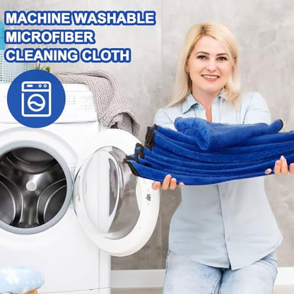 50 Pcs 16"x16" Blue Microfiber Towels for Cars Drying Polishing (50 Count)