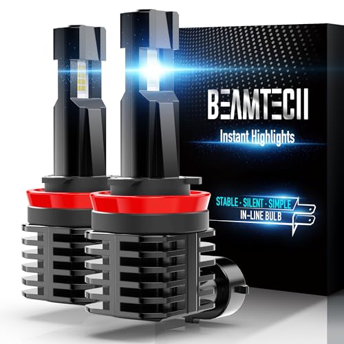 H11 Bulb H8 H9 Fog Light Fanless in Line 6500K White Pack of 2 (2 Count)