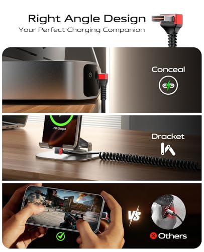 USB A to USB C Cable 90 Degree (2 Count)