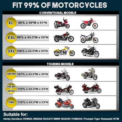 Motorcycle Cover 600D Waterproof for Touring Models Harley Davidson Road King