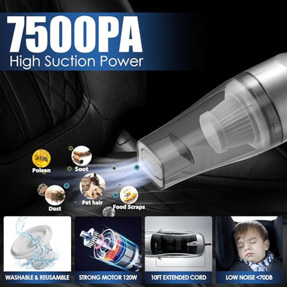 21Pcs Car Cleaning Kit with High Power Handheld Vacuum
