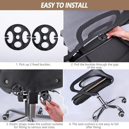 2PCS Car Seat Cushion Pad 1.2" Thick Comfort Seat Protector for Car Driver Seat Office Chair Home Use Memory Foam Seat Cushion with Non Slip Bottom (2 Count)