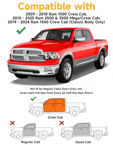 Rain Guards for Dodge Ram 1500 Crew Cab 2009 (4 Count)