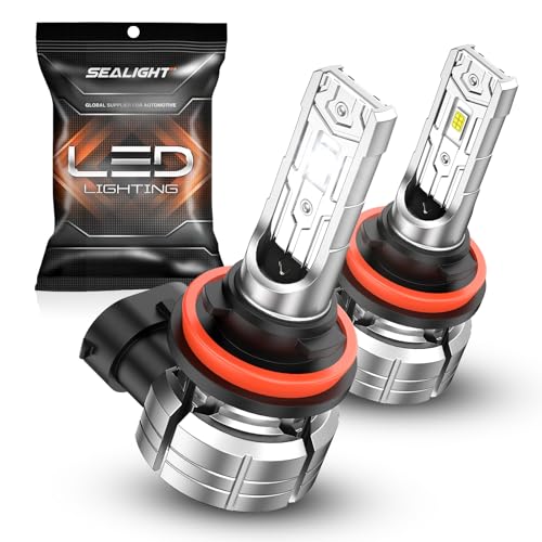 H11/H16/H8 LED Fog Light Bulb, 14,000 Lumens 800% Brightness H11 LED Fog Lights, 1:1 Mini Size Easy to Install, 60000HRS Lifespan IP68 Waterproof, Pack of 2 (2 Count)