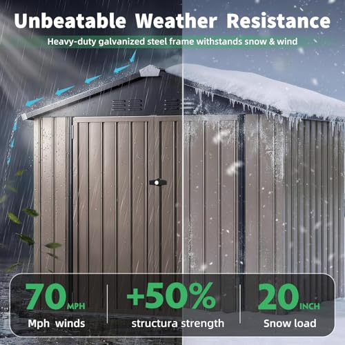6' x 6' Metal Outdoor Storage Shed
